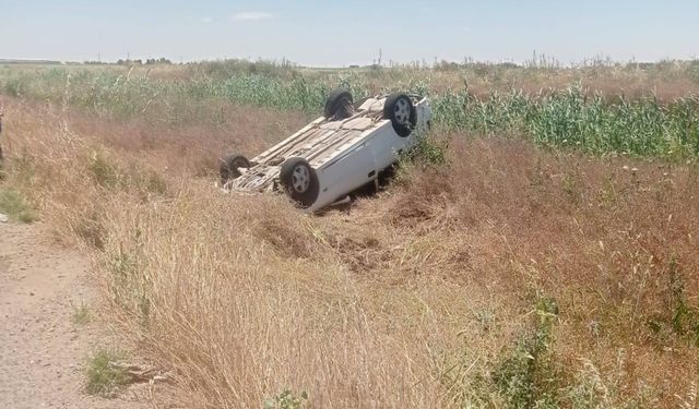 Şanlıurfa Akçakale Karayolunda Korkutan Kaza: Kontrolden Çıkan Araç Takla Attı