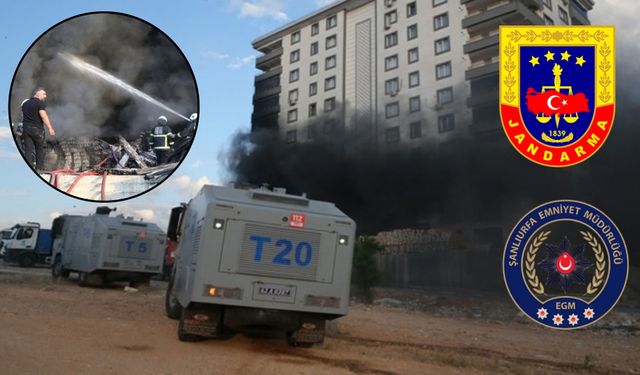 Karaköprü’de 10 Katlı Binadaki Yangını Polis ve Jandarma TOMA’ları Söndürdü