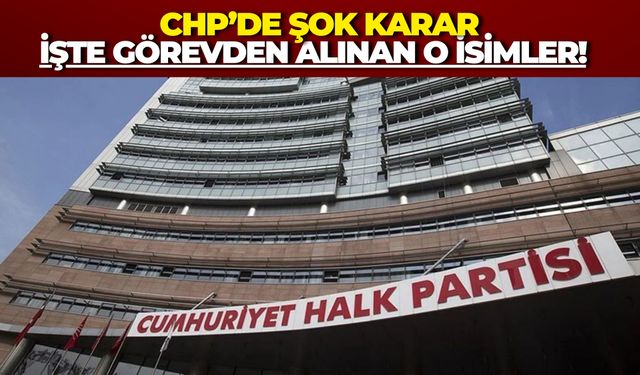 CHP’de 3 İl Başkanı Disipline Sevk Edildi, 3 İl Yönetimi Feshedildi!