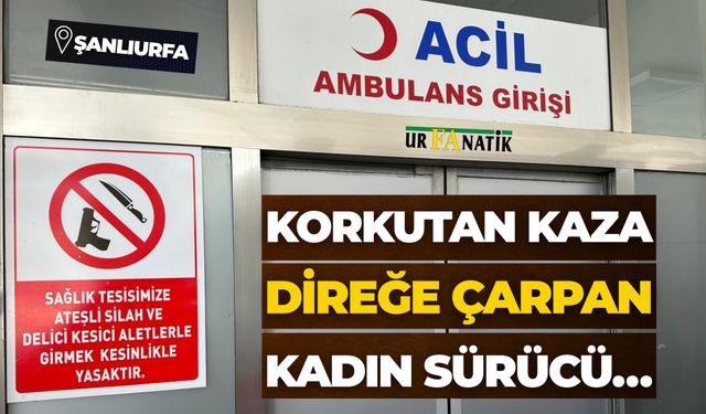 Karaköprü'de Otomobil Aydınlatma Direğine Çarptı: 1 Yaralı