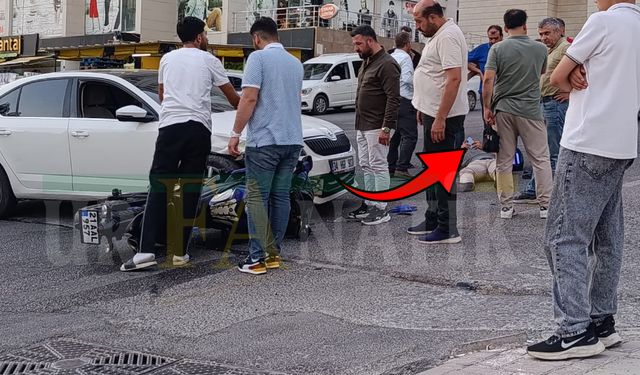 Karaköprü’de Şaşırtan Kaza: Motosikletten Savrulup Yerde Telefonla Oynadı