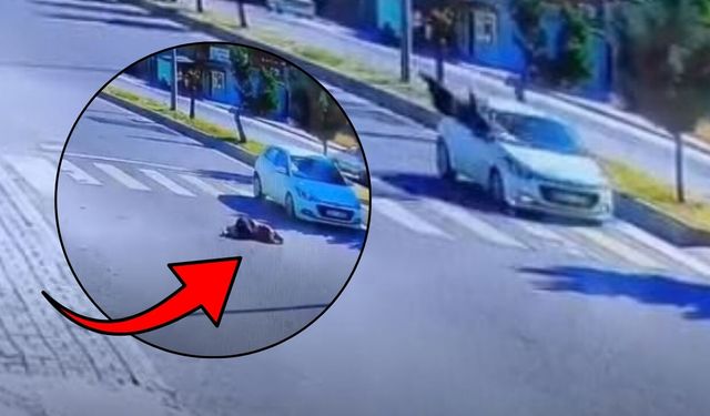 Şanlıurfa’da Karşıdan Karşıya Geçen Kadına Otomobilin Çarptığı Anlar Kamerada