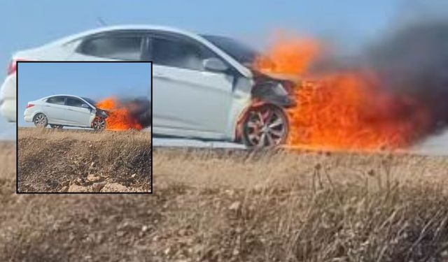 Suruç-Akçakale Yolunda Korku Dolu Anlar: Araç Küle Döndü