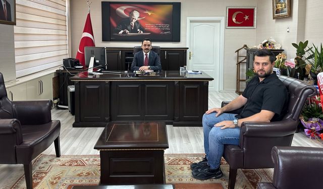 Görev Süresi Dolan Koruma Polisi Barış Demirkaya'dan Kaymakam Şahin'e Veda Ziyareti