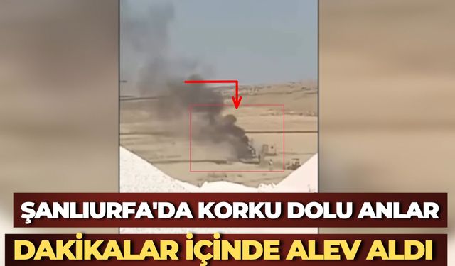 Siverek’te Panik Anları: Biçerdöver Tarlada Bir Anda Alev Aldı