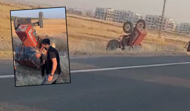 Suruç'ta Feci Kaza! Şarampole Devrilen Traktörün Altında Kaldı