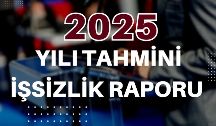 2025 Yılı Tahmini İşsizlik raporu Yayımlandı