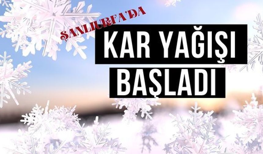 Şanlıurfa'da Kar Yağışı Başladı