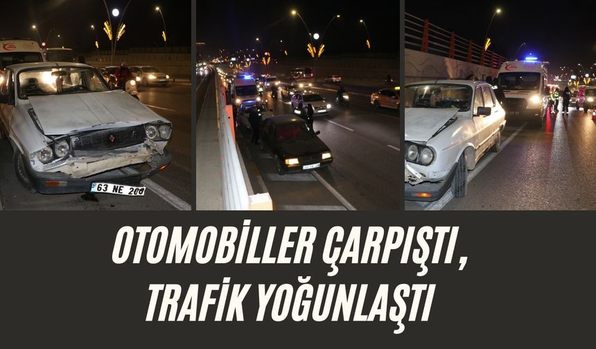 Şanlıurfa'da İki Otomobil Çarpıştı, Trafik Kilitlendi