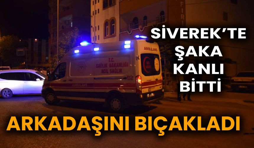 Siverek’te Şaka Kanlı Bitti: Arkadaşını Bıçakladı