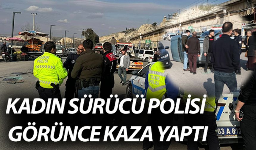 Şanlıurfa Birecik’te Kadın Sürücü Polisleri Görünce Kaza Yaptı