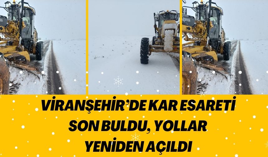 Kar Esaretini Aşan Şanlıurfa'da Yollar Yeniden Açıldı