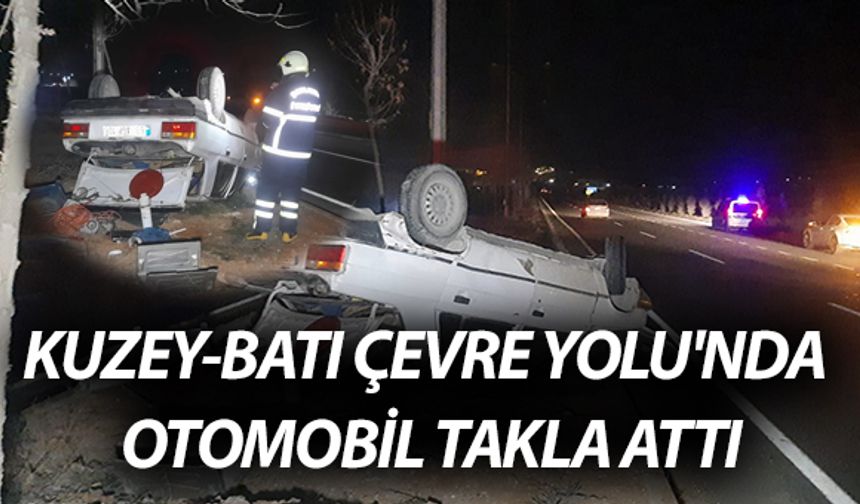 Kuzey-Batı Çevre Yolu'nda Otomobil Takla Attı