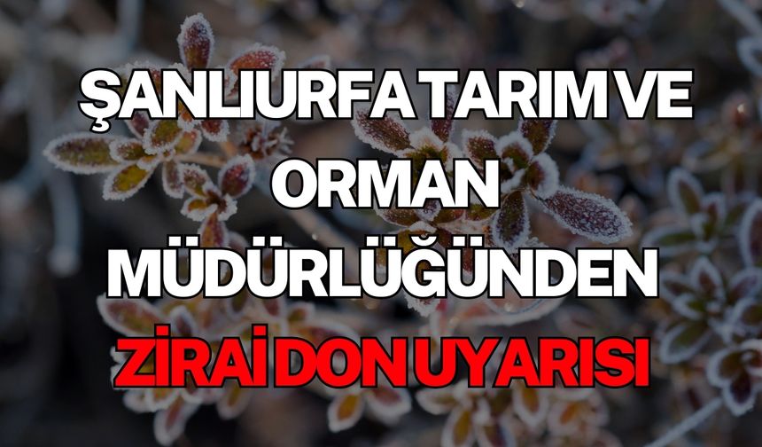 Şanlıurfalı Çiftçilere Zirai Don Uyarısı