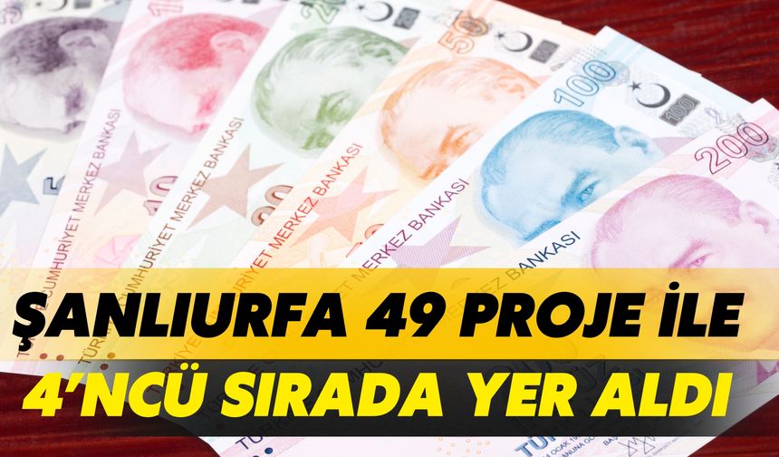 Şanlıurfa 49 proje ile 4’ncü Sırada Yer Aldı