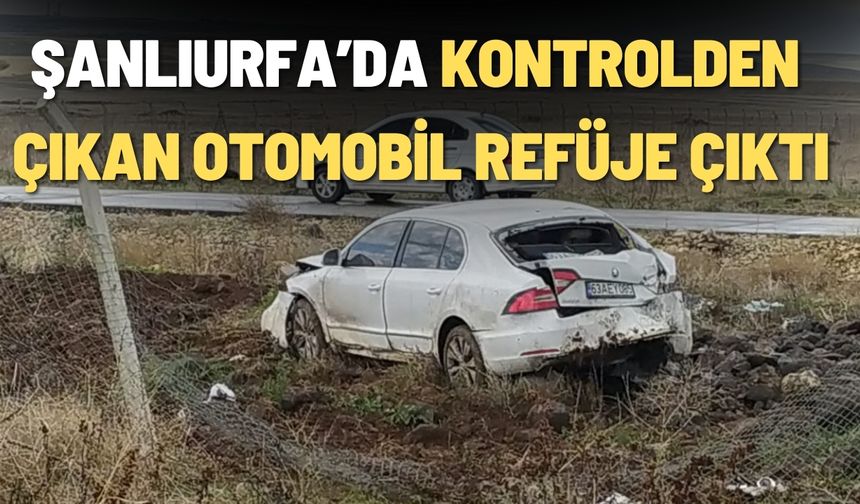 Şanlıurfa’da Kontrolden Çıkan Otomobil Refüje Çıktı
