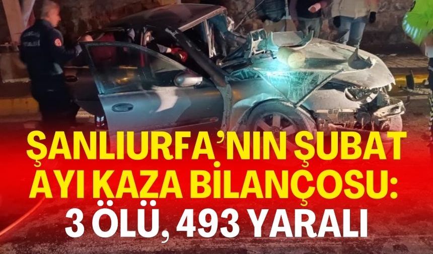 Şanlıurfa’nın Şubat Ayı Kaza Bilançosu: 3 Ölü, 493 Yaralı