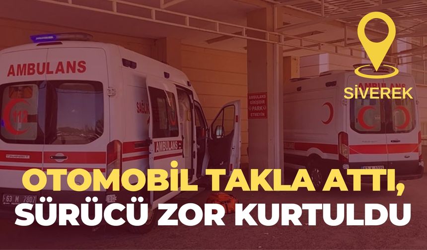 Şanlıurfa’da Otomobil Ters Döndü, Sürücü Zor Kurtuldu