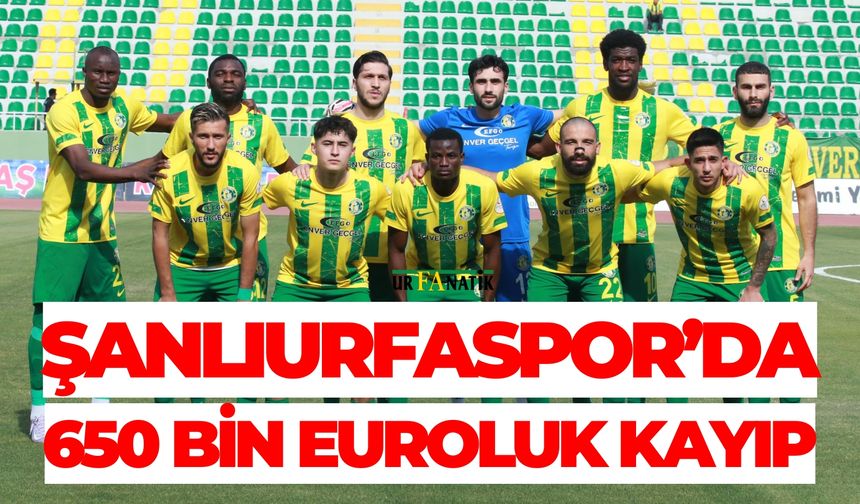 Şanlıurfaspor’da 650 Bin Euroluk Kayıp