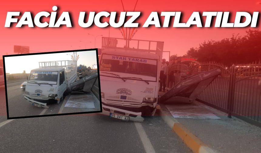 Şanlıurfa’da Kamyonet Refüje Çıktı: Facia Ucuz Atlatıldı