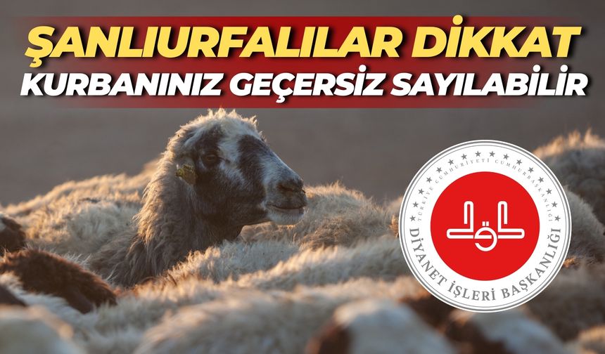 Şanlıurfalılar Bu Habere Dikkat! Kurbanınız Geçersiz Sayılabilir