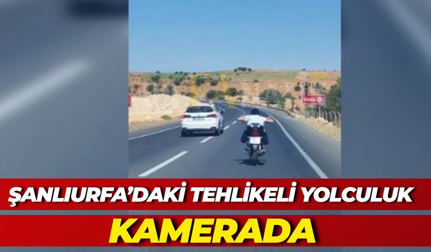 Suruç’ta Motosiklet Sürücüsünün Tehlikeli Yolculuğu Kamerada