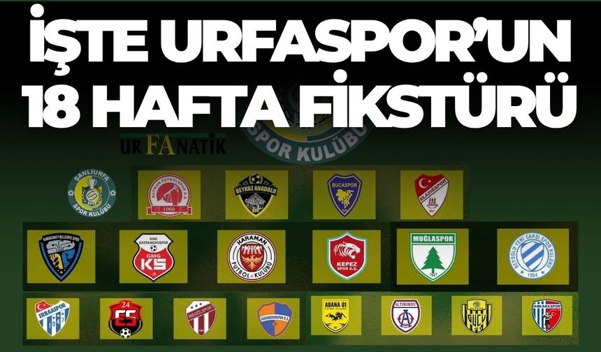İşte Şanlıurfaspor’un 18 Hafta Fikstürü