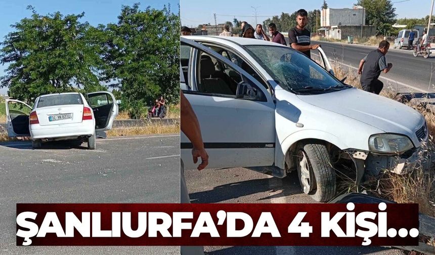 Akçakale’de İki Araç Çarpıştı: 4 Kişi Hastaneye Kaldırıldı!