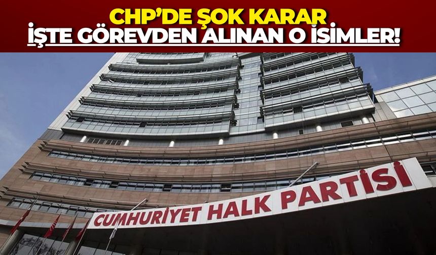 CHP’de 3 İl Başkanı Disipline Sevk Edildi, 3 İl Yönetimi Feshedildi!
