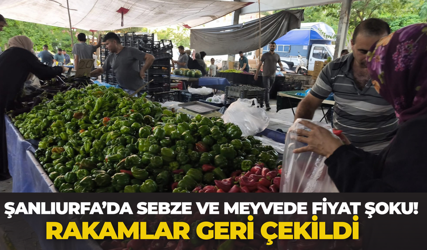 Şanlıurfa’da Sebze ve Meyvede Fiyat Şoku! Rakamlar Geri Çekildi