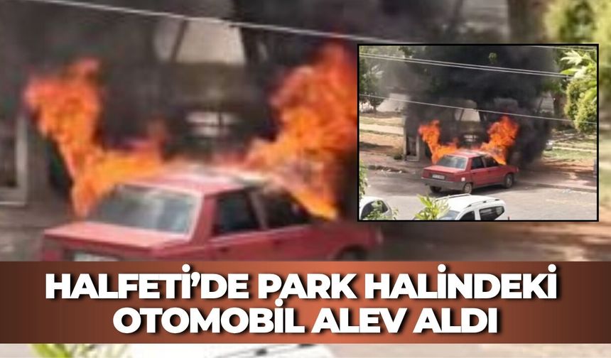 Halfeti’de Park Halindeki Otomobil Alev Aldı