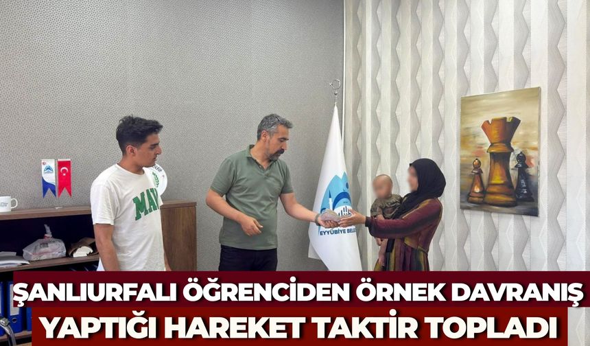 Şanlıurfa’da 20 Bin TL Bulan Öğrenci Parayı Sahibine Teslim Etti