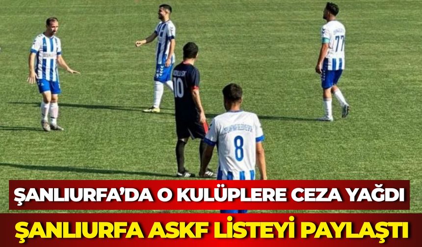 Şanlıurfa’da Amatör Futbola Ceza Yağdı: Menler, Puan Silmeleri ve Hükmen Kararlar Açıklandı