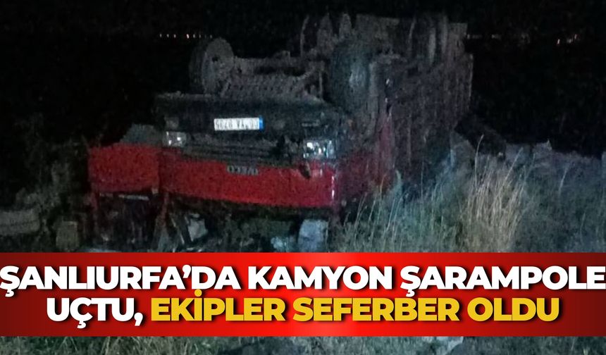 Suruç-Birecik “Ölüm Yolunda” Feci Kaza: Kamyon Şarampole Devrildi, Sürücü Yaralandı