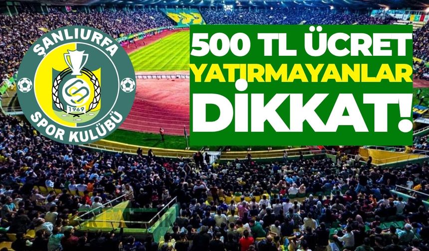 Şanlıurfaspor Altyapı Seçmeleri Başlıyor!