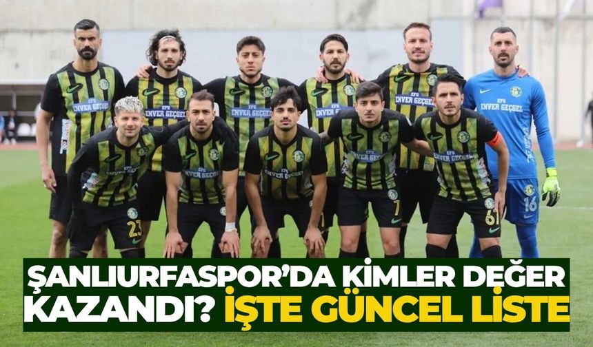 Şanlıurfaspor’da Kimler Değer Kazandı? İşte Güncel Liste