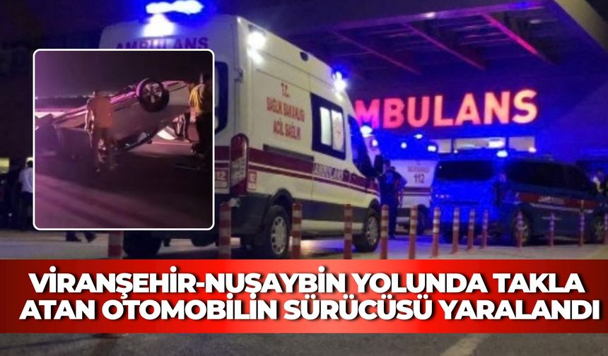 Viranşehir-Nusaybin Yolunda Takla Atan Otomobilin Sürücüsü Yaralandı