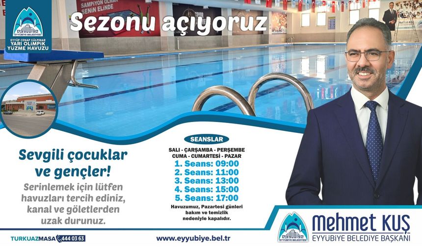 Eyyübiye’de Yüzme Havuzu Sezonu 10 Haziran’da Açılıyor