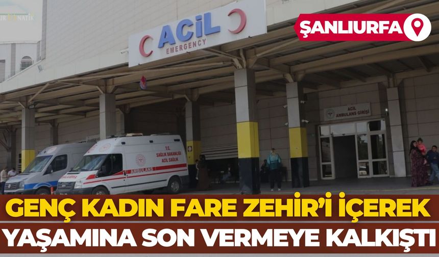 Şanlıurfa’da Genç Kadın Fare Zehir’i İçerek Yaşamına Son Vermeye Kalkıştı