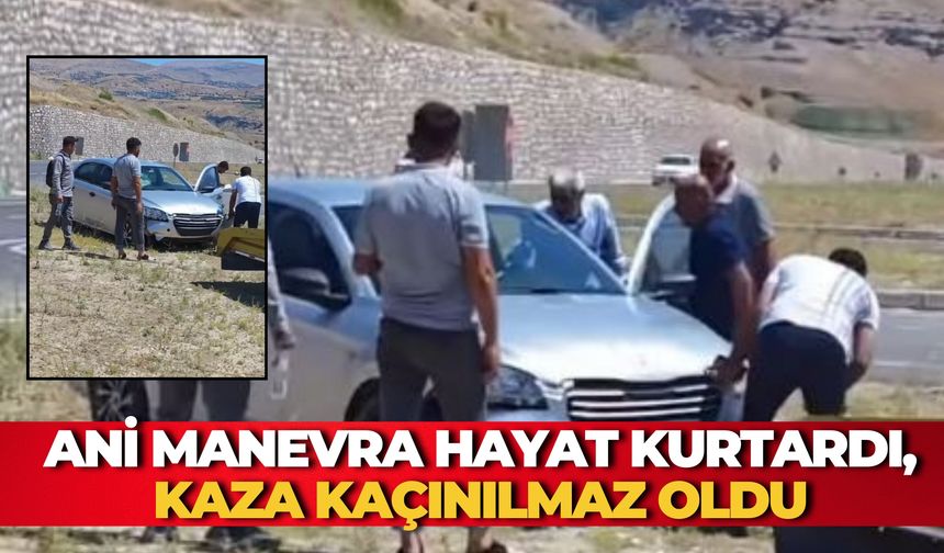 Kahta-Siverek Yolunda Ani Manevra Hayat Kurtardı, Kaza Kaçınılmaz Oldu