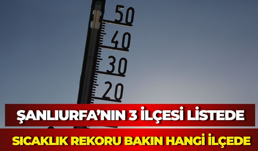 Türkiye'nin En Sıcak İlçeleri Açıklandı: Şanlıurfa'dan 3 İlçe Listeye Girdi