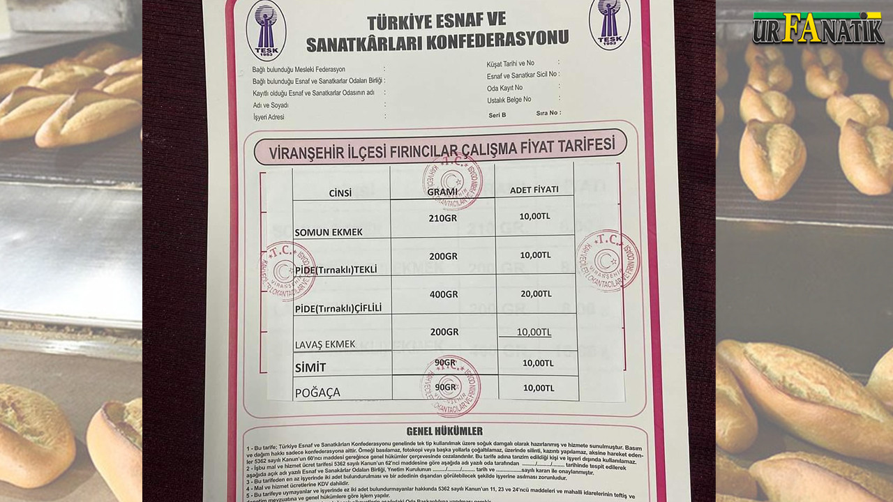 Viranşehir'de Ekmeğe Zam Geldi-1