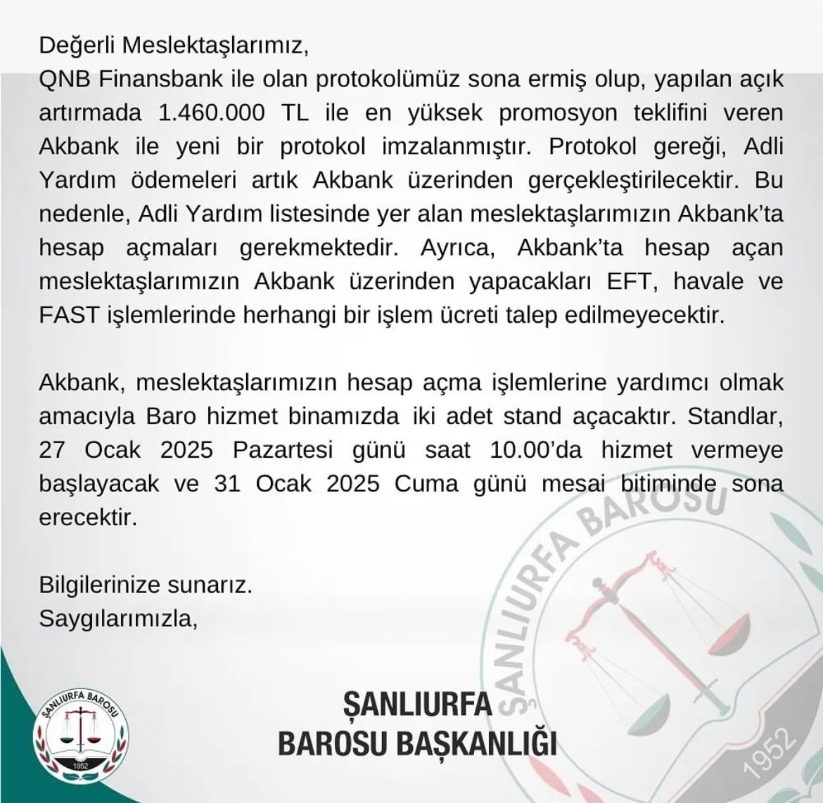 Şanlıurfa Barosu Promosyon