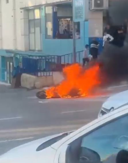 Şanlıurfa’da Cezaya Öfkelenen Sürücü Motosikletini Yaktı (1)