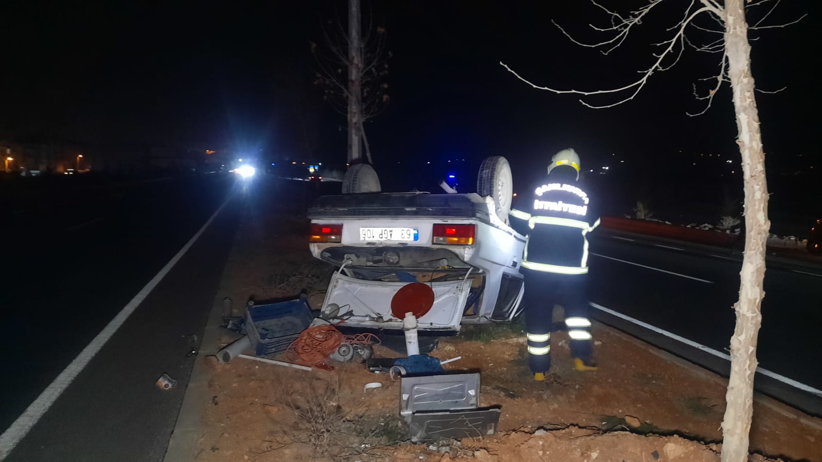 Kuzey Batı Çevre Yolu'nda Otomobil Takla Attı (6)