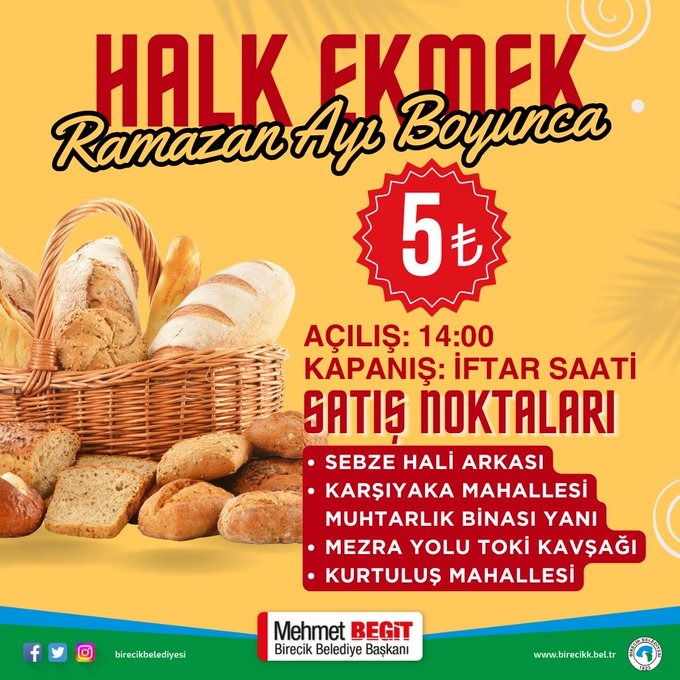 Birecik’te Ramazan Ayına Özel Halk Ekmek İndirimi 5 Tl Oldu!-1