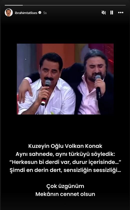 İbrahim Tatlıses'ten Volkan Konak İçin Başsağlığı Mesajı