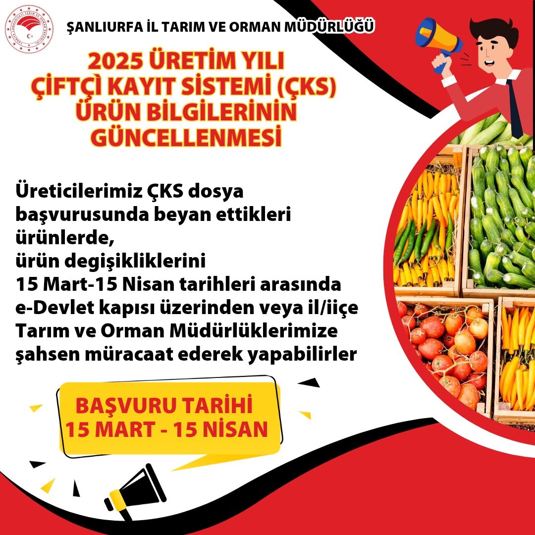 Şanlıurfa’da Çiftçi Kayıt Sistemi Güncelleniyor Başvurular 15 Mart’ta Başlıyor!-1