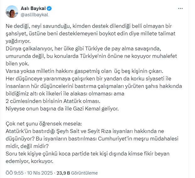 Aslı Baykal Açıklama