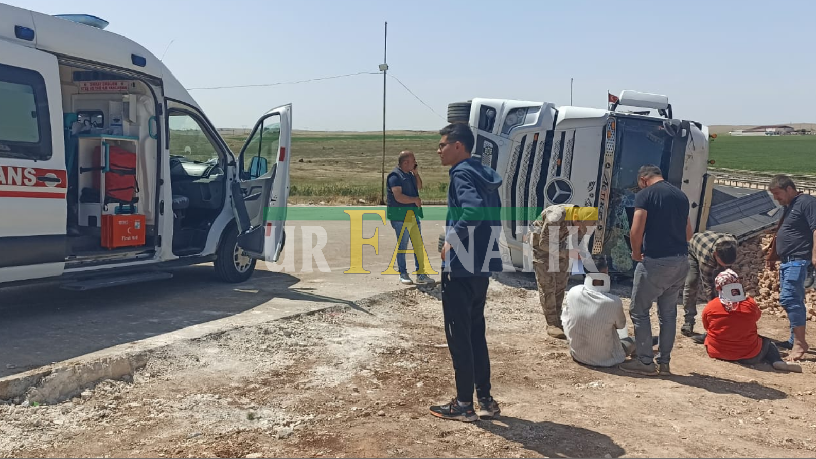 Viranşehir Tırın Devrilmesi Sonucu Kaza